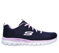 Skechers Donna Graceful - Get Connected Sneaker in Blu Navy Blue/Rosa, Taglia 35.5, Vegan