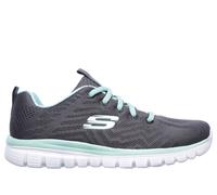 Skechers Donna Graceful - Get Connected Sneaker in Carbone/Verde, Taglia 40, Vegan
