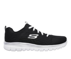 Skechers Donna Graceful - Get Connected Sneaker in Nero/Bianco, Taglia 40, Vegan