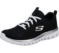 Skechers Donna Graceful Get Connected Trainers, Black Mesh / White Trim, 39 EU