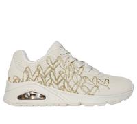 Skechers Donna JGoldcrown: UNO - Golden Heart Sneaker in Naturale/Oro, Taglia 41