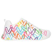 Skechers Donna JGoldcrown: UNO Lite - Heart of Hearts Sneaker in Bianco/Multicolore, Taglia 40