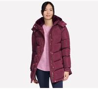 Skechers Donna On-the-GO Down Parka in Bordeaux/Rosa, Taglia XS