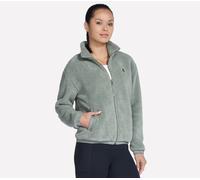 Skechers Donna On-the-GO Glacial Full Zip Sherpa Giacca in Talpa/Oliva, Taglia Piccolo