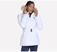 Skechers Donna On-the-GO GO SHIELD Cozy Fit Belted Parka in Bianco, Taglia Medio