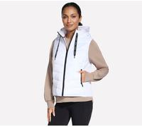 Skechers Donna Performance Elite Cozy Fit Hooded Vest in Bianco, Taglia Largo