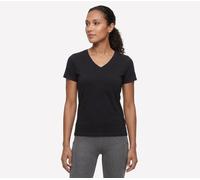 Skechers Donna Pima V-Neck maglietta in Nero, Taglia Medio
