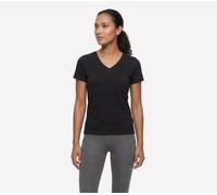 Skechers Donna Pima V-Neck maglietta in Nero, Taglia Piccolo