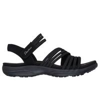 Skechers Donna Reggae Slim - Coffee Run Sandali in Nero, Taglia 39, Vegan, Lavabile in lavatrice