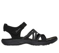 Skechers Donna Reggae Slim - Meadow Grazer Sandali in Nero, Taglia 41, Vegan, Lavabile in lavatrice