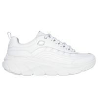 Skechers Donna Relaxed Fit: D'Lux Walker 2.0 - Golden Step Sneaker in Bianco/Argento, Taglia 36.5