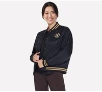 Skechers Donna Retro Bomber Giacca in Nero, Taglia Largo