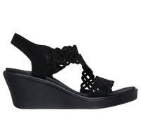 Skechers Donna Rumble On - Sassier Dayz Sandali in Nero, Taglia 39, Vegan