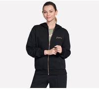 Skechers Donna SKECH SWEATS Signature Full Zip felpa con cappuccio in Nero, Taglia Medio