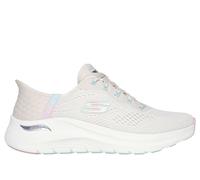 Skechers Donna Slip-ins: Arch Fit 2.0 - Easy Chic Sneaker in Naturale/Rosa, Taglia 36.5, Vegan, Lavabile in lavatrice