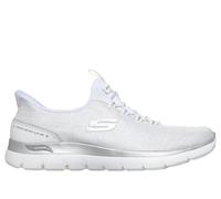 Skechers Donna Slip-ins: Arch Fit Summits - Diamond Grace Sneaker in Bianco/Argento, Taglia 36, Vegan