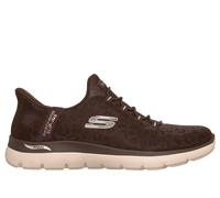 Skechers Donna Slip-ins: Arch Fit Summits - Luxe Leopard Sneaker in Marrone, Taglia 39, Vegan, Lavabile in lavatrice