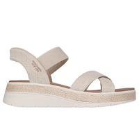 Skechers Donna Slip-ins: BOBS Sun Ray - Bright Take Sandali in Naturale, Taglia 40, Vegan, Lavabile in lavatrice