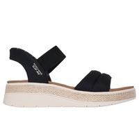 Skechers Donna Slip-ins: BOBS Sun Ray Sandali in Nero, Taglia 38, Vegan, Lavabile in lavatrice