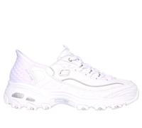 Skechers Donna Slip-ins: D'Lites Sneaker in Bianco/Argento, Taglia 41