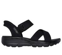 Skechers Donna Slip-ins Relaxed Fit: Easy Going - Somewhere Sunny Sandali in Nero, Taglia 36, Vegan
