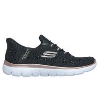 Skechers Donna Slip-ins: Summits - Brilliant Shine Sneaker in Nero/Rosa Oro, Taglia 40, Vegan