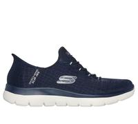 Skechers Donna Slip-ins: Summits - Classy Night Sneaker in Blu Navy Blue/Argento, Taglia 36.5, Vegan