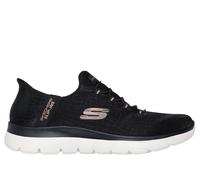 Skechers Donna Slip-ins: Summits - Classy Night Sneaker in Nero/Rosa Oro, Taglia 37 Wide , Vegan