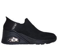Skechers Donna Slip-ins: Uno Wedge - Kickin' Knit Sneaker in Nero, Taglia 38, Vegan