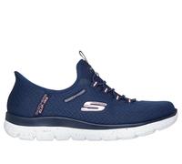 Skechers Donna Slip-ins Waterproof: Summits - Best Choice Sneaker in Blu Navy Blue/Corallo, Taglia 35, Vegan