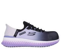 Skechers Tilido Ombray, Anfibi da Lavoro Donna, Nero Viola, 40 EU