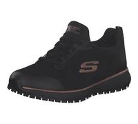 Skechers Donna Squad Sr Trainers, Black Flat Knit /Rose Gold Trim, 36 EU