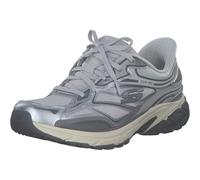 Skechers Donna Stamina Sport Slip-In ALLENATRICE, Silver Duraleather/Gray Mesh/Trim, 38 EU