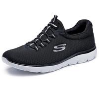 Skechers Donna Summits 12980 Scarpe da ginnastica, Black Mesh/ White Trim, 36.5 EU