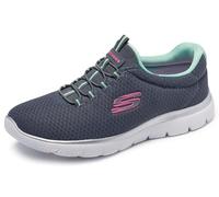 Skechers Donna Summits 12980 Scarpe da Ginnastica, Charcoal Mesh/Green & Pink Trim, 37 EU