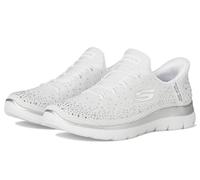 Skechers Summits-Brilliant Shine Hands Free Slip-ins, Scarpe da Ginnastica Donna, Bianco Argento WSL, 41 EU