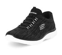 Skechers Donna Summits Fun Flare Scarpe da ginnastica, Black Mesh/White Trim, 38 EU