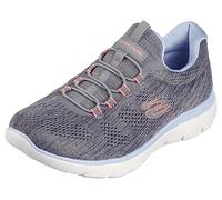 Skechers Donna Summits Fun Flare Scarpe da ginnastica, Grey Mesh/Pink & Blue Trim, 37 EU