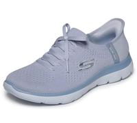 Skechers Donna Summits New Daily Scarpe da Ginnastica, Slate Knit/Light Blue Trim, 36.5 EU