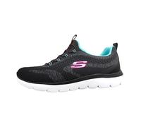 Skechers Scarpe Donna Vertici Nuova Natura – Bordo verde acqua/rosa, maglia nera – 37 EU