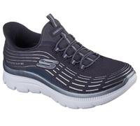 Skechers Donna Summits Plus Soft Luster Scarpe da Ginnastica, Charcoal Mesh/Silver Trim, 36 EU
