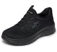 Scarpe slip-on da donna in tessuto nero SKECHERS SUMMITS PLUS 150668-BBK