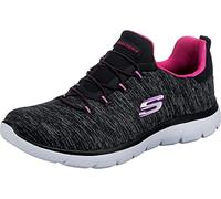 Skechers Donna Summits Quick Getaway Scarpe da ginnastica, Black Mesh/ Pink & Purple Trim, 39 EU