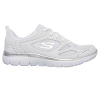Skechers Donna Summits - Suited Sneaker in Bianco/Argento, Taglia 37.5