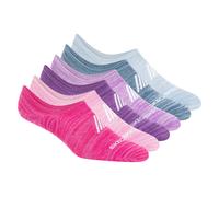 Skechers Donna Super Soft No Show Liner Calze - 6 Pack in Magenta, Taglia Medio