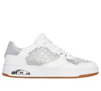 Skechers Donna UNO CTL - Shiny Safari Shoes in Bianco/Argento, Taglia 37.5