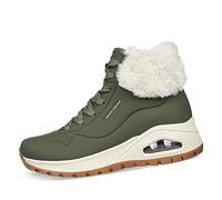 Skechers Donna UNO Rugged Fall Air Boot, Olive Durabuck/Faux Fur, 39 EU