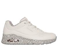 Skechers Donna UNO - Safari Time Sneaker in Bianco/Leopardo, Taglia 40