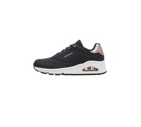 Skechers Donna Uno Shimmer Away Trainers, Black Durabuck, 35.5 EU
