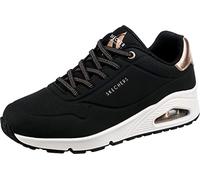 Skechers Donna Uno Shimmer Away Trainers, Black Durabuck, 37.5 EU